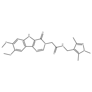 COc1cc2[nH]c3c(=O)n(CC(=O)NCc4c(C)nn(C)c4C)cnc3c2cc1OC结构式