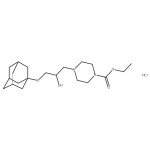 Ethyl 4-[3-(adamantan-1-yloxy)-2-hydroxypropyl]piperazine-1-carboxylate hydrochloride结构式
