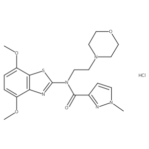 N-(4,7-dimethoxybenzo[d]thiazol-2-yl)-1-methyl-N-(2-morpholinoethyl)-1H-pyrazole-3-carboxamide hydrochloride结构式