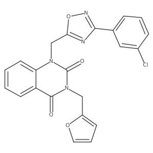 1-((3-(3-chlorophenyl)-1,2,4-oxadiazol-5-yl)methyl)-3-(furan-2-ylmethyl)quinazoline-2,4(1H,3H)-dione Structure