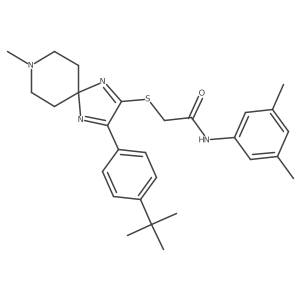 2-((3-(4-(tert-butyl)phenyl)-8-methyl-1,4,8-triazaspiro[4.5]deca-1,3-dien-2-yl)thio)-N-(3,5-dimethylphenyl)acetamide Structure