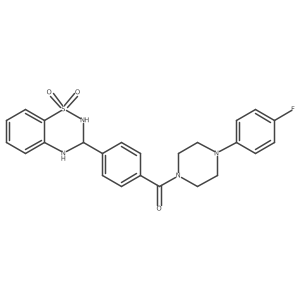 (4-(1,1-dioxido-3,4-dihydro-2H-benzo[e][1,2,4]thiadiazin-3-yl)phenyl)(4-(4-fluorophenyl)piperazin-1-yl)methanone Structure