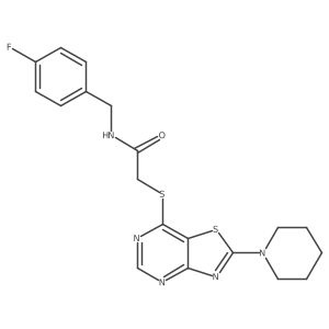 N-(4-fluorobenzyl)-2-((2-(piperidin-1-yl)thiazolo[4,5-d]pyrimidin-7-yl)thio)acetamide Structure