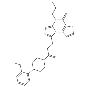 1-(3-(4-(2-methoxyphenyl)piperazin-1-yl)-3-oxopropyl)-4-propylthieno[2,3-e][1,2,4]triazolo[4,3-a]pyrimidin-5(4H)-one结构式