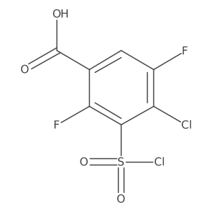 4-Chloro-2,5-difluoro-3-(chlorosulfonyl)benzoic acid结构式