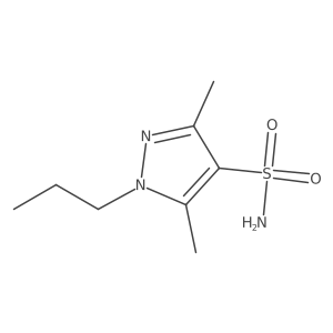 3,5-dimethyl-1-propyl-1H-pyrazole-4-sulfonamide结构式