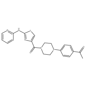 1-(4-(4-(2-(Pyrimidin-2-ylamino)thiazole-4-carbonyl)piperazin-1-yl)phenyl)ethanone结构式