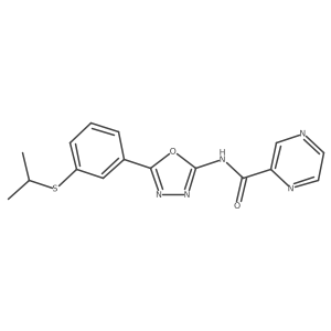 N-(5-(3-(isopropylthio)phenyl)-1,3,4-oxadiazol-2-yl)pyrazine-2-carboxamide Structure