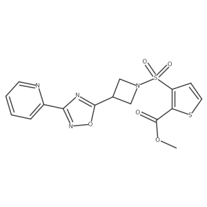 Methyl 3-((3-(3-(pyridin-2-yl)-1,2,4-oxadiazol-5-yl)azetidin-1-yl)sulfonyl)thiophene-2-carboxylate Structure
