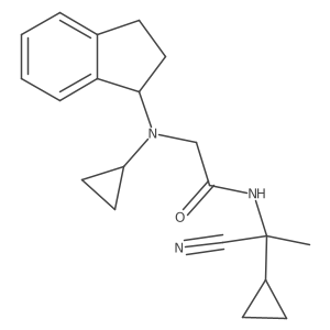 N-(1-cyano-1-cyclopropylethyl)-2-[cyclopropyl(2,3-dihydro-1H-inden-1-yl)amino]acetamide Structure