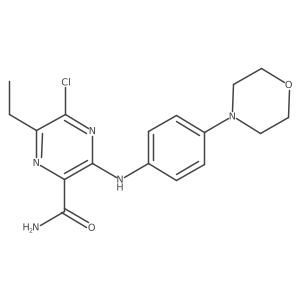 5-Chloro-6-ethyl-3-[[4-(4-morpholinyl)phenyl]amino]-2-pyrazinecarboxamide Structure