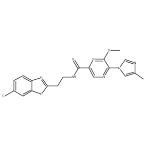 N-[2-(6-chloro-2-benzoxazolyl)ethyl]-6-methoxy-5-(4-methyl-1h-imidazol-1-yl)-2-pyrazinecarboxamide结构式