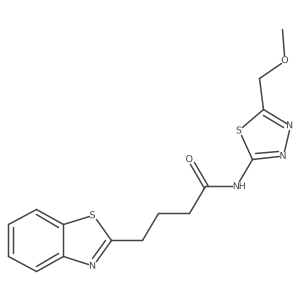 4-(1,3-benzothiazol-2-yl)-N-[(2E)-5-(methoxymethyl)-1,3,4-thiadiazol-2(3H)-ylidene]butanamide Structure