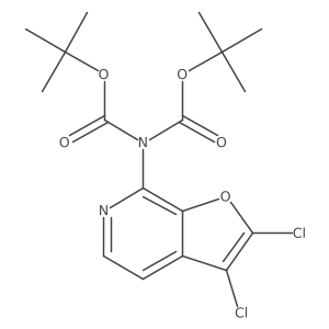 Di-tert-butyl (2,3-dichlorofuro[2,3-c]pyridin-7-yl)imidodicarbonate结构式