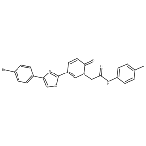 2-{5-[3-(4-bromophenyl)-1,2,4-oxadiazol-5-yl]-2-oxopyridin-1(2H)-yl}-N-(4-methylphenyl)acetamide结构式