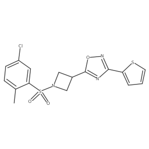 5-(1-((5-Chloro-2-methylphenyl)sulfonyl)azetidin-3-yl)-3-(thiophen-2-yl)-1,2,4-oxadiazole结构式
