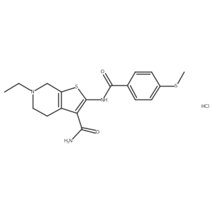 6-Ethyl-2-(4-(methylthio)benzamido)-4,5,6,7-tetrahydrothieno[2,3-c]pyridine-3-carboxamide hydrochloride结构式