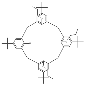15,35,55,75-Tetra-tert-butyl-32,52,72-tripropoxy-1,3,5,7(1,3)-tetrabenzenacyclooctaphan-12-ol Structure