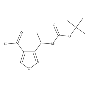 3-(1-((tert-Butoxycarbonyl)amino)ethyl)isoxazole-4-carboxylic acid Structure