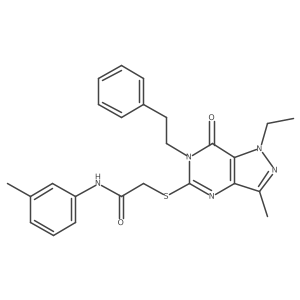 2-{[1-ethyl-3-methyl-7-oxo-6-(2-phenylethyl)-1H,6H,7H-pyrazolo[4,3-d]pyrimidin-5-yl]sulfanyl}-N-(3-methylphenyl)acetamide Structure