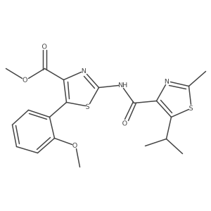 Methyl 5-(2-methoxyphenyl)-2-({[2-methyl-5-(propan-2-yl)-1,3-thiazol-4-yl]carbonyl}amino)-1,3-thiazole-4-carboxylate Structure