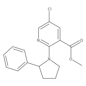 Methyl 5-chloro-2-(2-phenylpyrrolidin-1-yl)nicotinate结构式