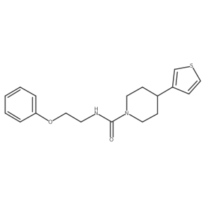 N-(2-phenoxyethyl)-4-(thiophen-3-yl)piperidine-1-carboxamide结构式