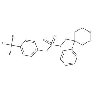 N-[(4-phenyloxan-4-yl)methyl]-1-[4-(trifluoromethyl)phenyl]methanesulfonamide结构式