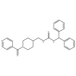 1-Benzhydryl-3-((1-isonicotinoylpiperidin-4-yl)methyl)urea结构式