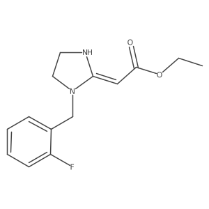 ethyl (2E)-[1-(2-fluorobenzyl)imidazolidin-2-ylidene]ethanoate结构式