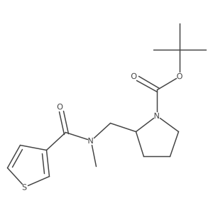 tert-Butyl 2-((N-methylthiophene-3-carboxamido)methyl)pyrrolidine-1-carboxylate Structure