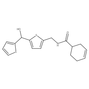 N-((5-(hydroxy(thiophen-2-yl)methyl)thiophen-2-yl)methyl)cyclohex-3-enecarboxamide Structure