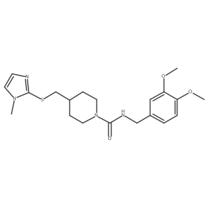 N-(3,4-dimethoxybenzyl)-4-(((1-methyl-1H-imidazol-2-yl)thio)methyl)piperidine-1-carboxamide Structure