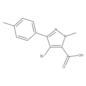 4-bromo-1-methyl-3-(4-methylphenyl)-1H-pyrazole-5-carboxylic acid结构式
