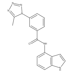 N-(1H-indol-4-yl)-3-(5-methyl-1H-tetrazol-1-yl)benzamide结构式