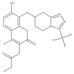 methyl (7-hydroxy-4-methyl-2-oxo-8-{[3-(trifluoromethyl)-5,6-dihydro[1,2,4]triazolo[4,3-a]pyrazin-7(8H)-yl]methyl}-2H-chromen-3-yl)acetate结构式