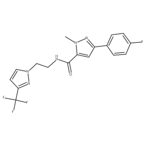 3-(4-fluorophenyl)-1-methyl-N-{2-[3-(trifluoromethyl)-1H-pyrazol-1-yl]ethyl}-1H-pyrazole-5-carboxamide Structure