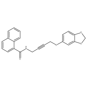 N-(4-(benzo[d][1,3]dioxol-5-yloxy)but-2-yn-1-yl)-1-naphthamide结构式