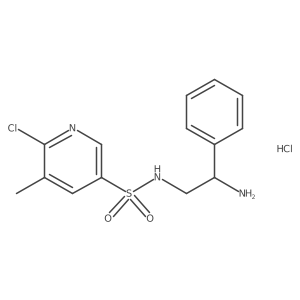 N-(2-Amino-2-phenylethyl)-6-chloro-5-methylpyridine-3-sulfonamide;hydrochloride Structure