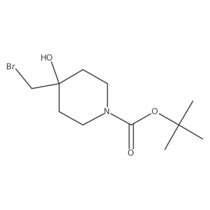 tert-Butyl 4-(bromomethyl)-4-hydroxypiperidine-1-carboxylate结构式