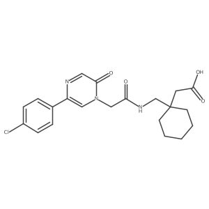 {1-[({[5-(4-chlorophenyl)-2-oxopyrazin-1(2H)-yl]acetyl}amino)methyl]cyclohexyl}acetic acid Structure