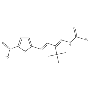 2-[1-(1,1-Dimethylethyl)-3-(5-nitro-2-furanyl)-2-propen-1-ylidene]hydrazinecarboxamide Structure