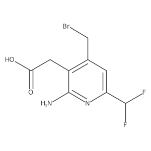 2-[2-amino-4-(bromomethyl)-6-(difluoromethyl)-3-pyridyl]acetic acid Structure