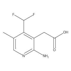 2-(2-Amino-4-(difluoromethyl)-5-methylpyridin-3-yl)acetic acid Structure