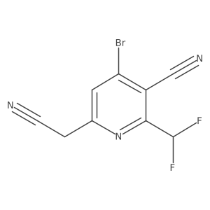 4-Bromo-6-(cyanomethyl)-2-(difluoromethyl)nicotinonitrile Structure