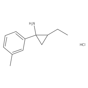 (1S,2R)-2-ethyl-1-(3-methylphenyl)cyclopropan-1-amine hydrochloride结构式