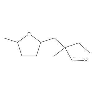 2-Methyl-2-[(5-methyloxolan-2-yl)methyl]butanal结构式