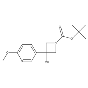Tert-butyl 3-hydroxy-3-(6-methoxypyridin-3-yl)azetidine-1-carboxylate结构式