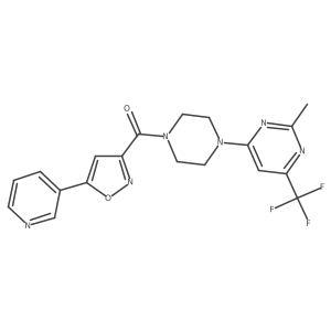(4-(2-Methyl-6-(trifluoromethyl)pyrimidin-4-yl)piperazin-1-yl)(5-(pyridin-3-yl)isoxazol-3-yl)methanone Structure