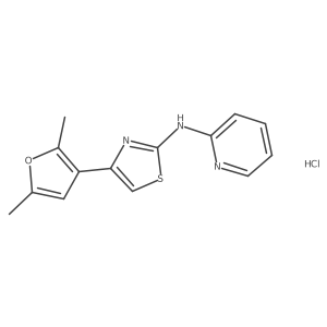 4-(2,5-dimethylfuran-3-yl)-N-(pyridin-2-yl)thiazol-2-amine hydrochloride结构式